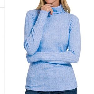 🍷 Zenana “ Mystic “ Zenana Ribbed Long Sleeve Turtleneck Top 85